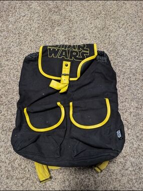 Star Wars Black & Yellow Canvas Backpack Drawstring